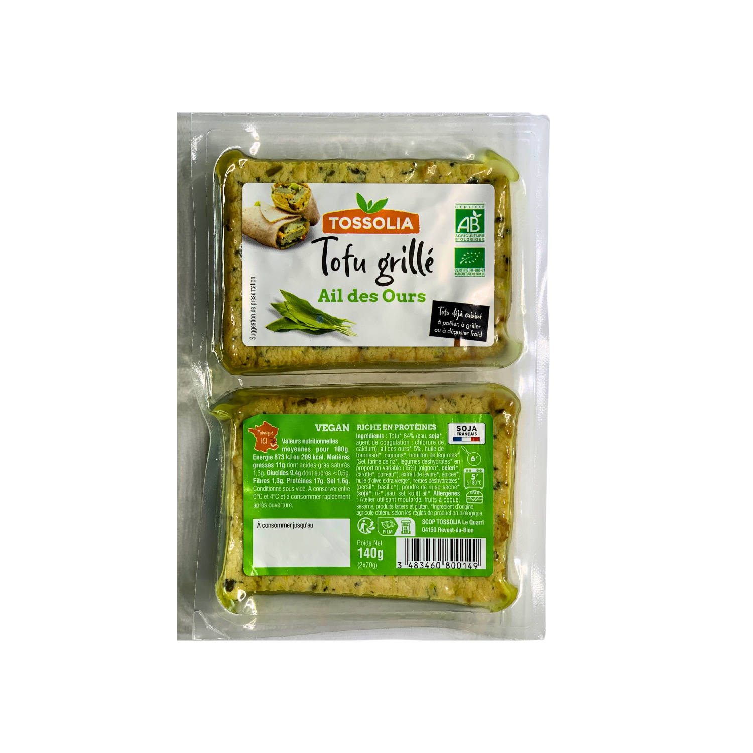 Tofu Grillé ail des ours